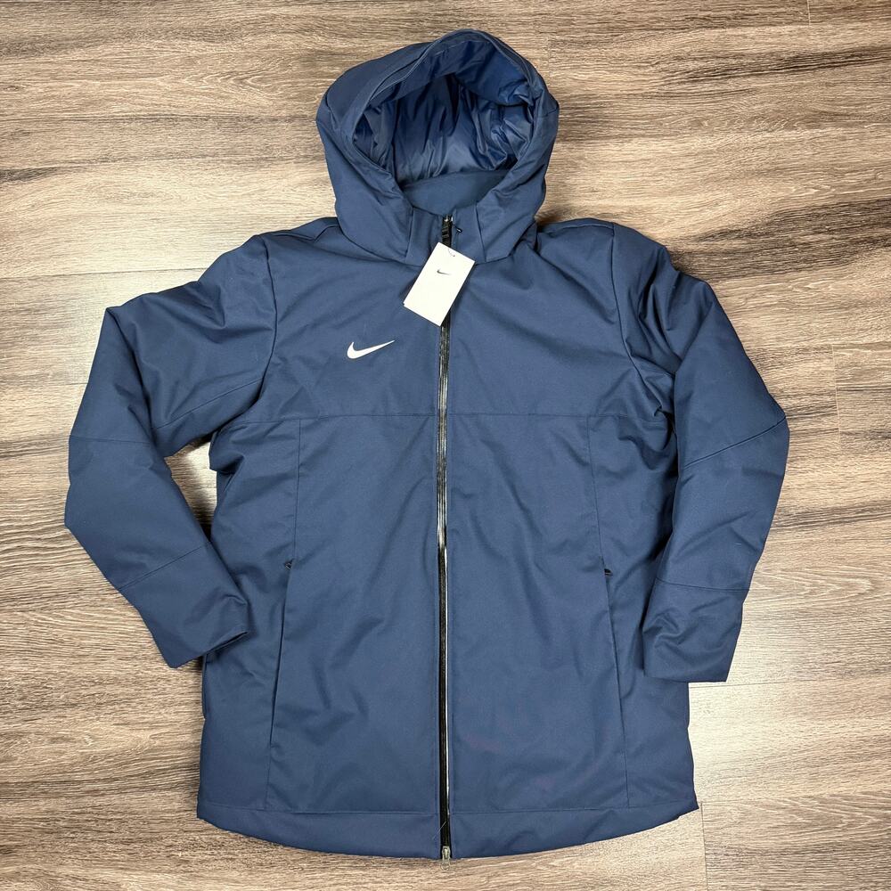 Nike 550 Down Hooded Parka Team Issue Navy Blue Jacket Size Large DJ6526-419